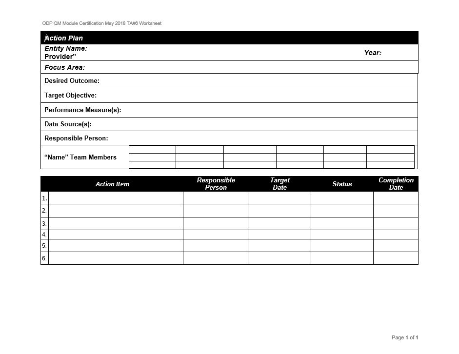 Download the QM Action Plan Template