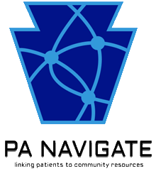 PA Navigate Logo - A keystone with mapped routes within