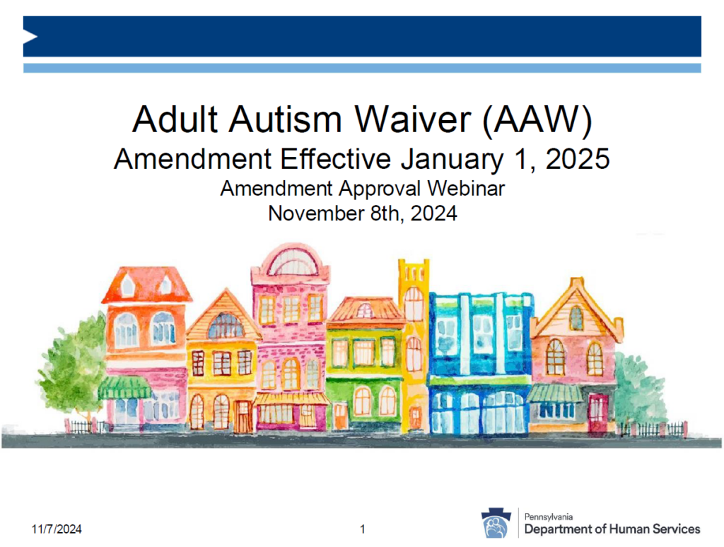 Adult Autism Waiver Amendments Effective January 1, 2025