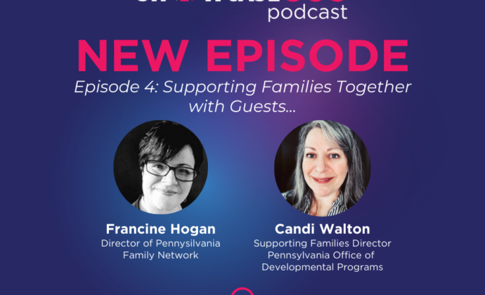 A promo slide for the Showcase365 podcast featuring headshots of Francine Hogan and Candi Walton