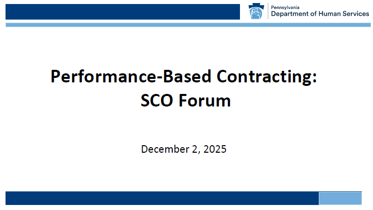 Performance-Based Contracting (PBC) Quarterly Provider Forum (December 2, 2025)