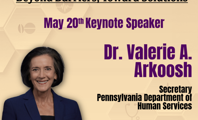 A flyer image for the Disability Health Action Summit featuring a picture of keynote speaker DHS Secretary Val Arkoosh