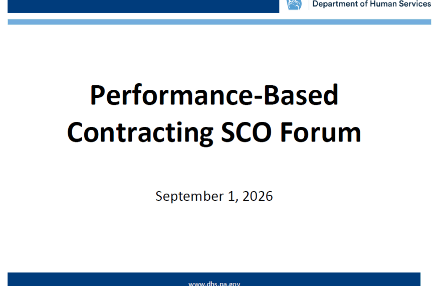 Performance-Based Contracting (PBC) Quarterly Provider Forum- SCOs (September 1, 2026)
